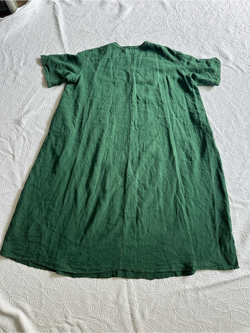 Simple Short-Sleeve Green A-Line Dress - Picture 4 of 4